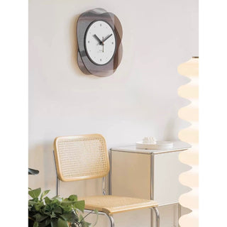 Brown Acrylic Curved Layered Clock Wall Clock