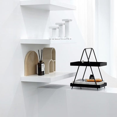 Iron Frame Two-Tier Tray Storage Rack