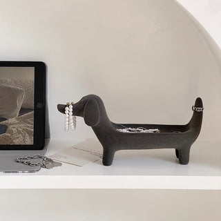 Dachshund motif accessory tray dog