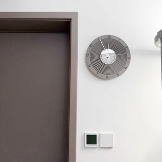 Matte Gray Mirror Round Clock  Wall Clock