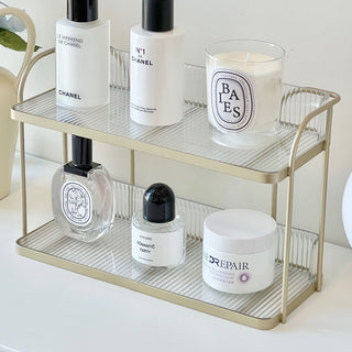 Striped Desktop Two-Tier Storage Rack