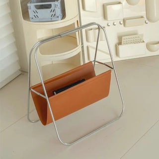 Foldable Faux Leather Magazine Rack Storage