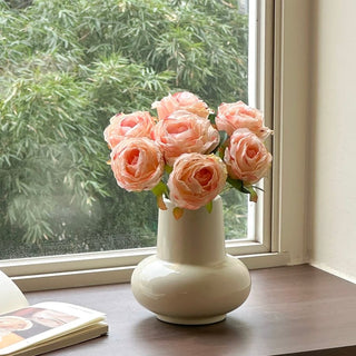Monochrome Plump Ceramic Flower Vase