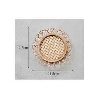 Flower Motif Bamboo Coaster Set of 2