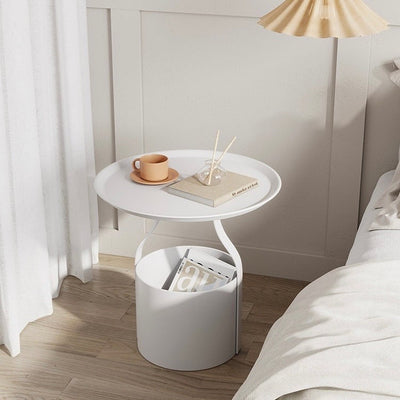 Iron Round Storage Side Table