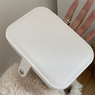 Rectangular Simple Jewelry Box Glitter White