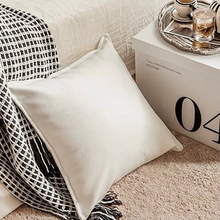 Rich Faux Leather Monotone Cushion Cover  45 x 45 cm