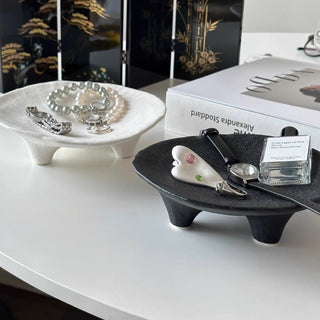 Matte Color Round Accessory Tray with Legs