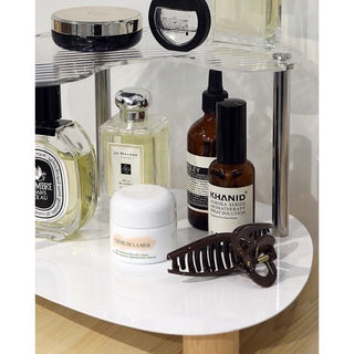 Acrylic Wood Wave Two-Tier Storage Rack  with Tray
