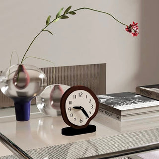 Unique Silhouette Two-Tone Clock Table Clock
