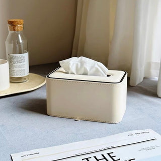 FauxLeather Simple Tissue Case White