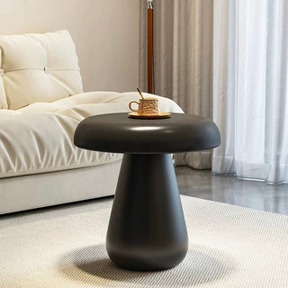 Mushroom motif monochrome side tablein  round table mushroom
