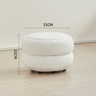 Boucle Round Two-Tier Stool Ottoman Height 22cm