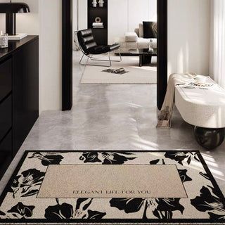 Modern floral pattern entrance mat 50x80 mud-removing mat