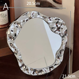 Silver Textured Tabletop Mirror  Mirror Tray