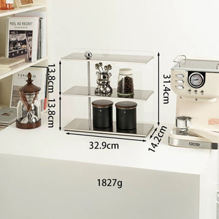 Clear Acrylic Stainless Steel Three-Tier Storage Display Rack   Cosmetic Storage Mug Rack