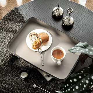 Braided Geometric Pattern Leather Rectangular Large Tray  Storage Cafe Tray