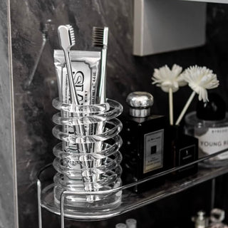 Acrylic Clear Spring Brush Stand Pen Holder