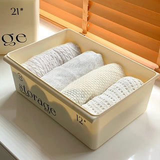 piece set stackable storage boxes with lids clothing storage cases.