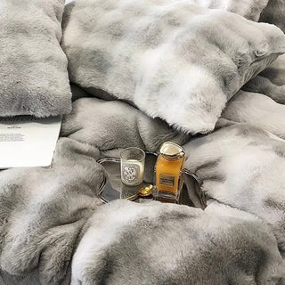 Gradient Fluffy Soft Duvet Cover Set  Bed Cover Bedding Cover