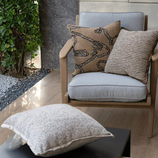 Brown Mix Embroidered Stripe Cushion Cover  45 x 45 cm