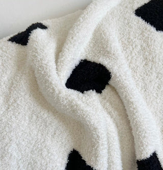 Monochrome Square Pattern Soft Blanket 120x160 Lap Blanket