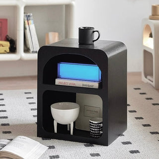 Black Arch Dome Two-Tier Storage Rack Side Table Shelf