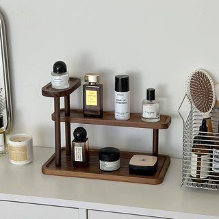 Wood Multi-tiered Storage Display Rack Perfume Storage Cosmetics Storage