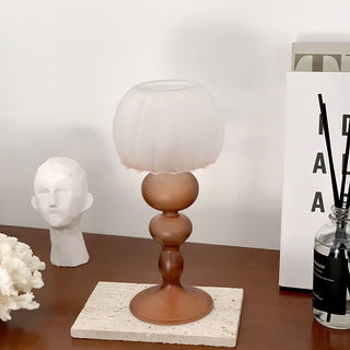 Matte Color Glass Candle Holder Brown