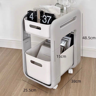 tier rack wagon with casters for under-desk storage