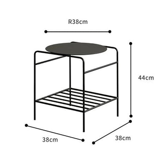 Iron Frame Two-Tier Storage Compact Side Table