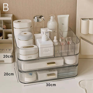 Two-tier drawer & open cosmetic storage unitin  .