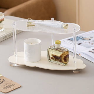 Acrylic Cloud-Shaped Two-Tier Rack  Cosmetic Storage Tray