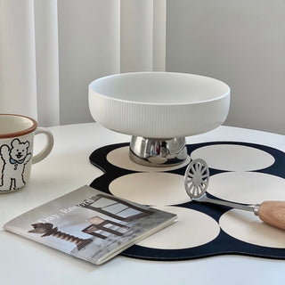 Ceramic Silver Tray with Legs 2 Sizes  Small Item Storage