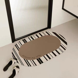 Monochrome Oval-shaped Mat 50x80cm 4 types  Quick-drying