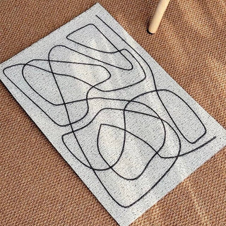 Line Art Pattern Entrance Mat 50x80cm Mud Removal Mat Monotone