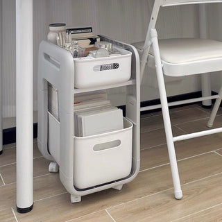 tier rack wagon with casters for under-desk storage