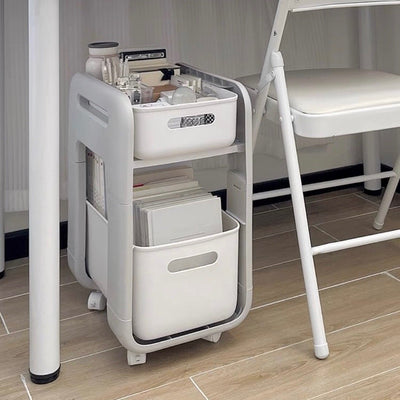 tier rack wagon with casters for under-desk storage