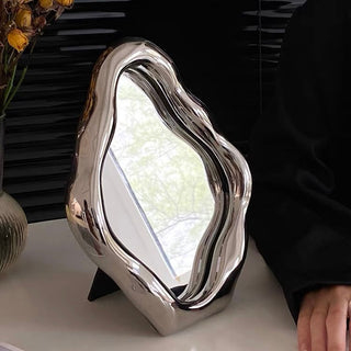 Silver nuance frame mirror tabletop or wall-mounted mirror.