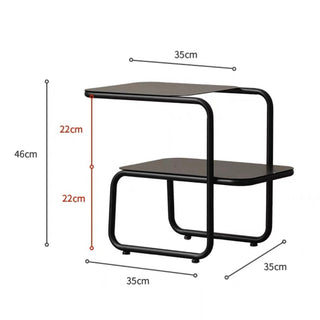 Iron Frame Two-Tier Side Table  Storage Rack Coffee Table