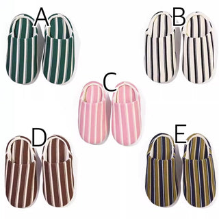 Retro Stripe Soft Room Shoes   Indoor Slippers  Unisex