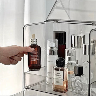 Piece Set Clear Silver Large Capacity Cosmetic Storage Box