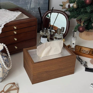 Thimble Wood Clear Acrylic Tissue Case Tissue Box