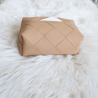 Braided-look faux leather simple tissue cover