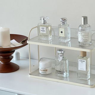 Striped Desktop Two-Tier Storage Rack