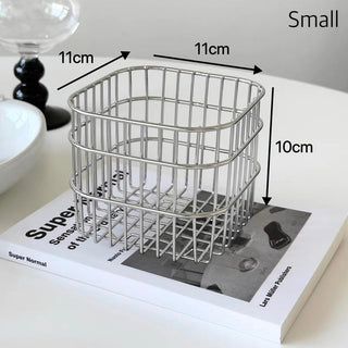 Set of 2  Stainless Steel Wire Mini Baskets
