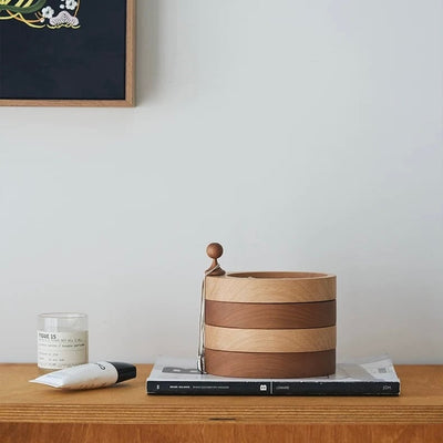 Natural Wood Sliding Tier Accessory Tray for Small Items Storage