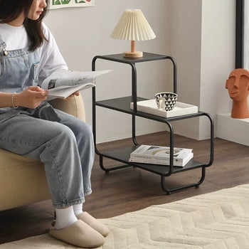 Iron Frame Three-Tier Storage Rack  Side Table