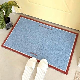 Blue and Red color scheme entrance mat 50 x 80 cm for removing mud.