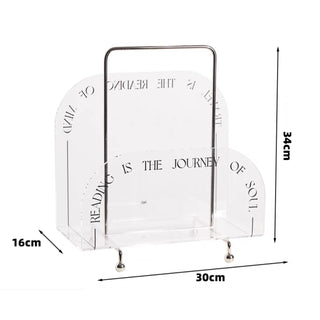 Portable Clear Acrylic Magazine Rack Storage